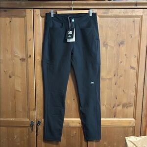 NWT Outdoor Research Black Women’s Methow Fleece Lined Pants, Black, Size 8